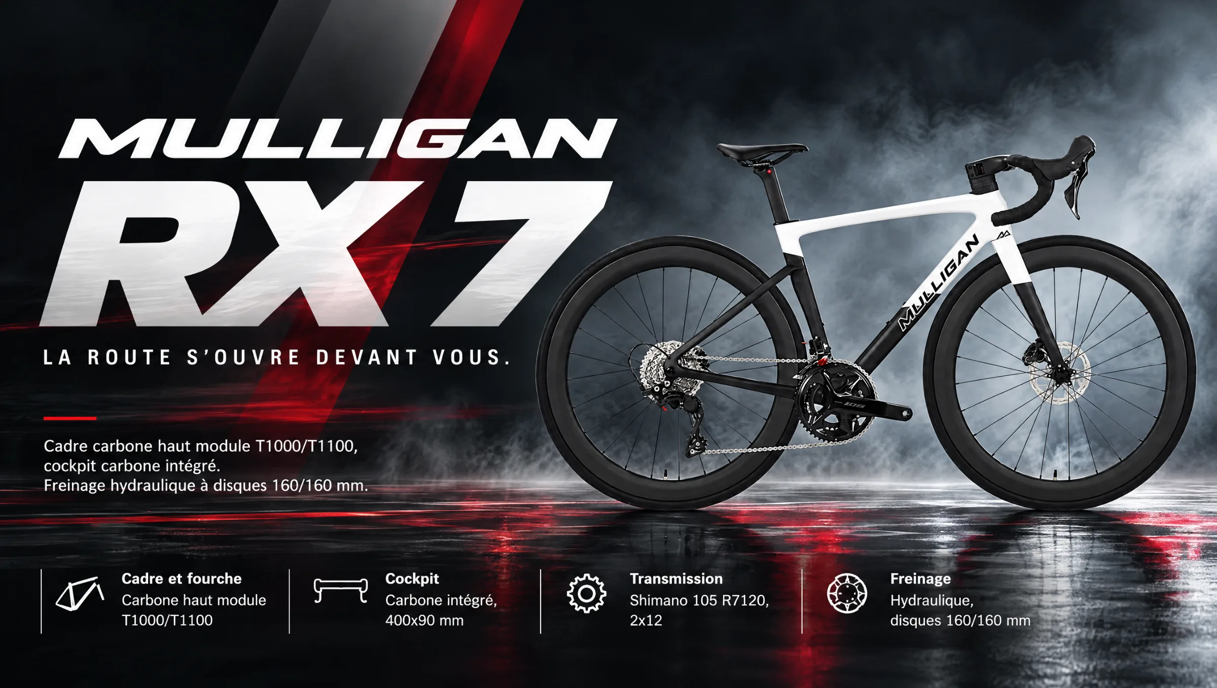 Mulligan RX7 - vélo de route carbone Shimano 105 R7120 2x12